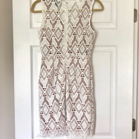 Aqua White Lace Mini Dress Sz XS - Picture 3 of 7